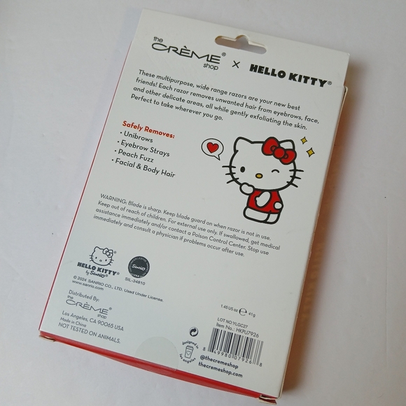 The Creme‎ Shop Hello Kitty Eyebrow Razor 3p/NEW IN RED - Picture 2 of 2
